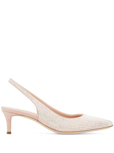 Giuseppe Zanotti Mina Crystal-embellished Slingback Pumps In Pink