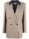 Stella Mccartney Meya Checked Double-breasted Blazer In 中性色