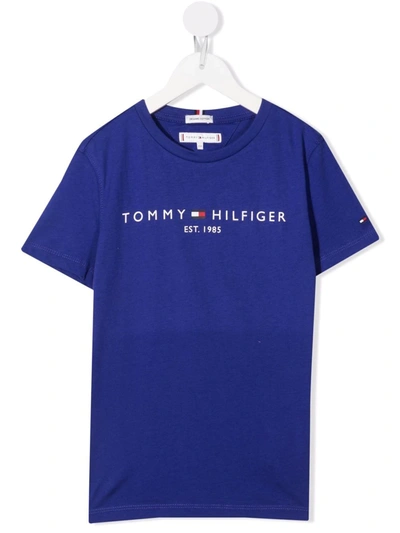 Tommy Hilfiger Junior Organic Cotton Logo T-shirt In 紫色