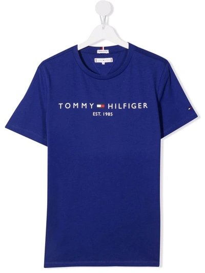 Tommy Hilfiger Junior Teen Organic Cotton Logo T-shirt In 紫色