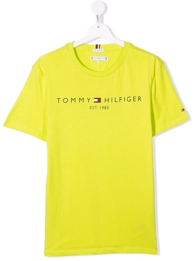 Tommy Hilfiger Junior Teen Organic Cotton Logo T-shirt In 绿色