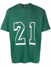 Just Don Green 21 Graphic-print Cotton T-shirt In 绿色