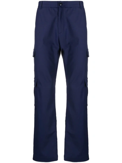 Martine Rose Straight-leg Cargo Trousers In Dark Blue