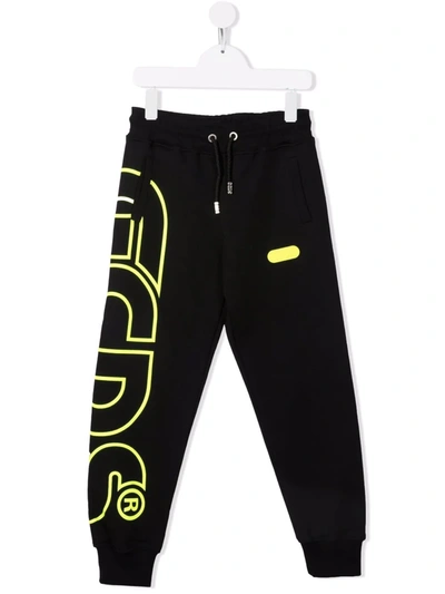 Gcds Kids' Logo-print Track Trousers In Black