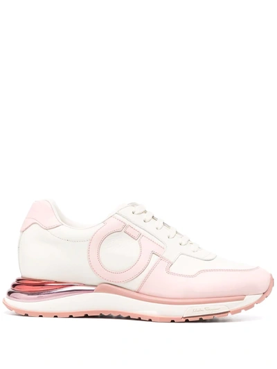 Ferragamo Brooklyn Low-top Leather Sneakers In Pink