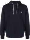 EMPORIO ARMANI LONG-SLEEVED LOGO PATCH HOODIE