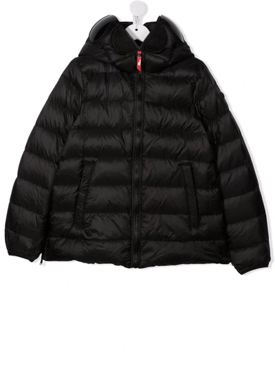 Ai Riders On The Storm Young Teen Hooded Puffer Jacket In 黑色