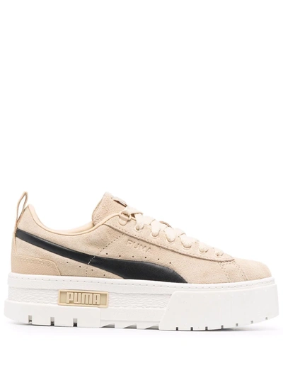 Puma Mayze Suede Womens Trainers In Pebble