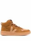 Veja V-15 Nubuck High-top Sneakers In 中性色