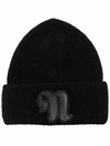 NANUSHKA LOGO-PATCH KNITTED BEANIE