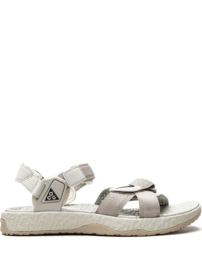 Nike Acg Air Deschutz Nylon, Rubber And Neoprene Sandals In Cream Ii/black