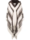 CHLOÉ QUILTED FRINGED PONCHO