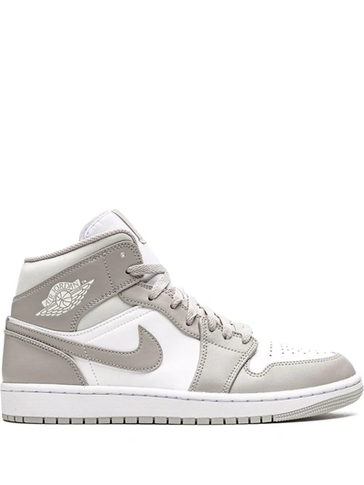 Jordan Air  1 Mid Shoes In White/grey