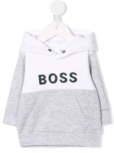 Bosswear Babies' Logo-print Cotton Hoodie In 白色