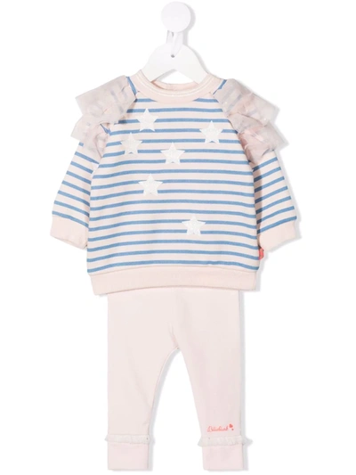 Billieblush Babies' Star-print Cotton-blend Tracksuit Set In 粉色