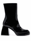 NODALETO HIGH-SHINE ANKLE BOOTS