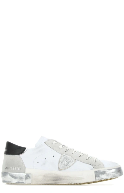 Philippe Model Sneakers  Prsx Foxy Lamine In Pelle In White
