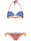 Dolce & Gabbana Carretto-print Bikini Set In Rot