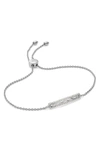 Monica Vinader Havana Bar Diamond Pavé Friendship Chain Bracelet In Silver
