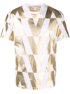 Valentino Metallic Archive Logo Graphic Tee In Weiss
