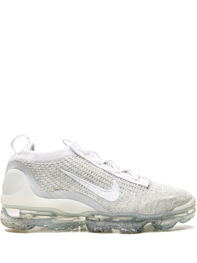 Nike Grey Air Vapormax 2021 Flyknit Trainers In White
