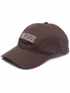 Ganni Logo-embroidered Organic-cotton Baseball Cap In Mole