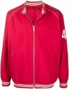 424 Red Polyester Bomber Jacket