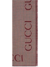 Gucci Script Checked Scarf In Braun