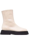 Wandler Shearling-trim Leather Boots In White