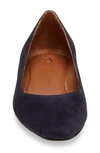 Aquatalia 'marcella' Weatherproof Ballerina Flat In Navy Suede