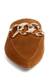 Steve Madden Finn Chain Pointed Toe Mule In Cognac Suede