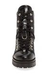 Allsaints Franka Lace-up Hiker Boot In Black Croc Leather