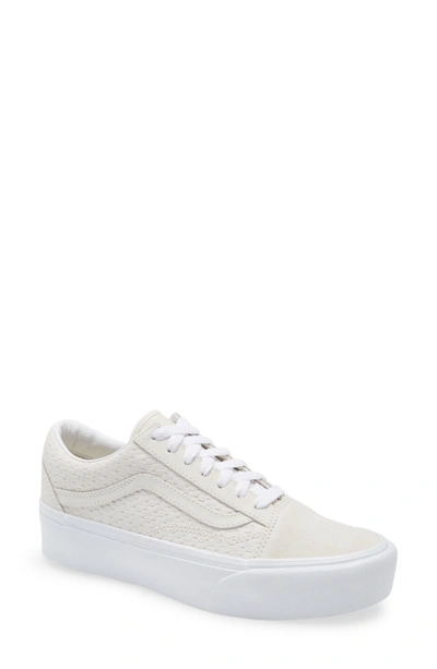 Vans Old Skool Deboss Otw Platform Sneakers In White/beige-neutral In Marshmallow