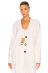 Loulou Studio Zanzibar Wool And Cashmere-blend Cardigan In Ivory