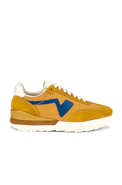 Visvim Fkt Runner Suede- And Leather-trimmed Nylon-blend Sneakers In Mustard