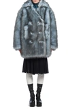 PRADA DOUBLE-BREASTED FAUX FUR COAT