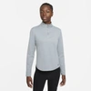 Nike Women's Therma-fit One Long-sleeve 1/2-zip Top In Particle Grey/heather/black