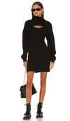 Rta Jady Turtleneck Knitted Dress In 黑色