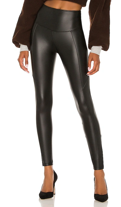 Yummie Faux Leather Shaping Leggings In Black