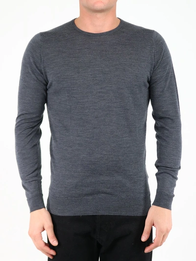 John Smedley Gray  Merino Wool Sweater In Grey