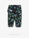 Kenzo All Over Printed Cotton Cargo Shorts In Green