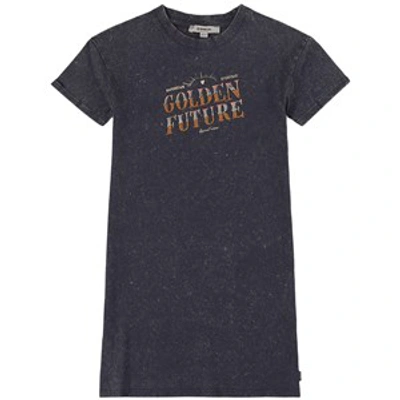 Garcia Kids' Gray Dark Golden Future Print T-shirt Dress In Grey