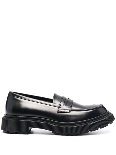Adieu Slip-on Leather Loafers In Black