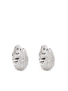 Tom Wood Ice Pave Huggie Earrings In Silver