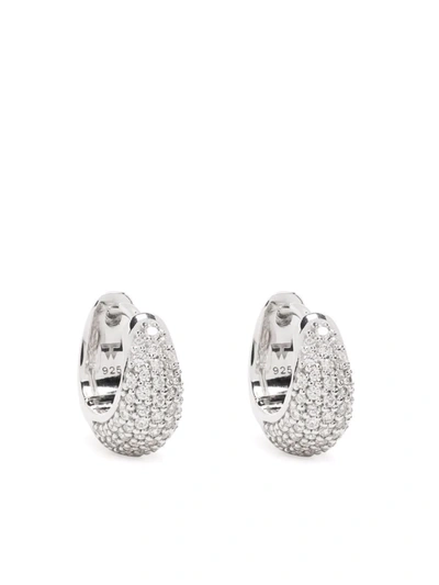 Tom Wood Ice Pave Huggie Earrings In Metallic