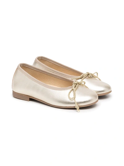 Andanines Kids' Metallic Ballerina Pumps In Gold