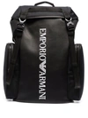 EMPORIO ARMANI LOGO-PRINT RECYCLED LEATHER BACKPACK