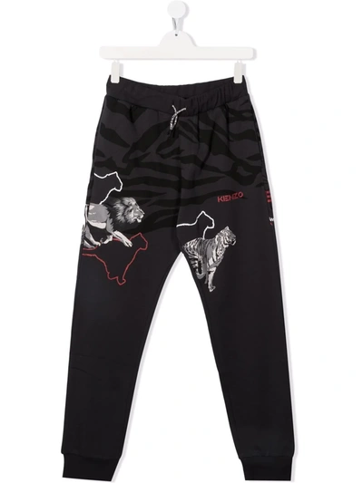 Kenzo Kids' Gray Unisex Sports Trousers In Grigio