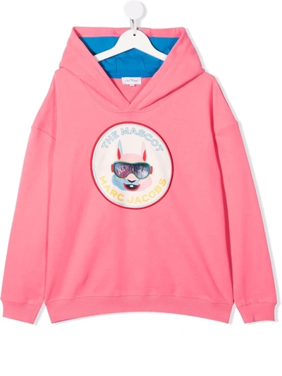 The Marc Jacobs Teen The Mascot Print Hoodie In Pink