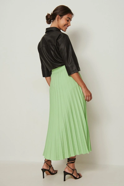 Na-kd Classic Heavy Pleated Midi Skirt - Green